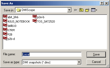 Save snapshoot dialog